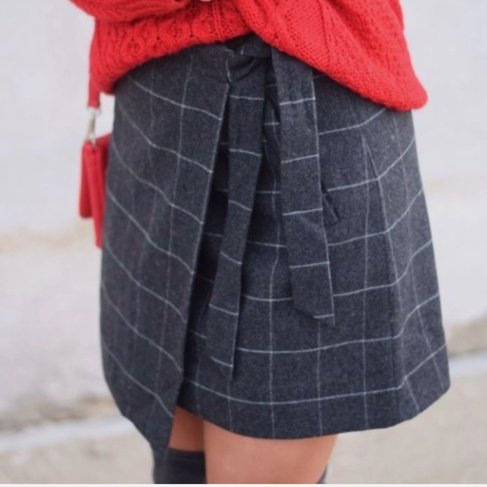 J. Crew Charcoal Plaid Mini‎ Skirt
